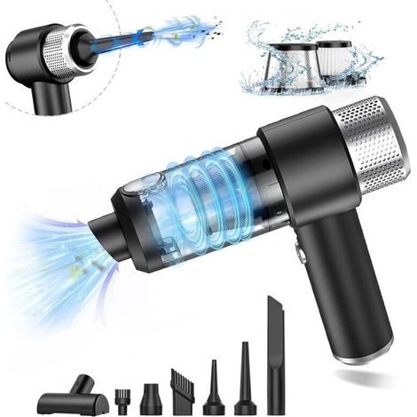 Handstaubsauger fürs Auto, kabelloser 2-in-1-Autostaubsauger und Druckluftstaubsauger mit LED-Beleuchtung (1/4)