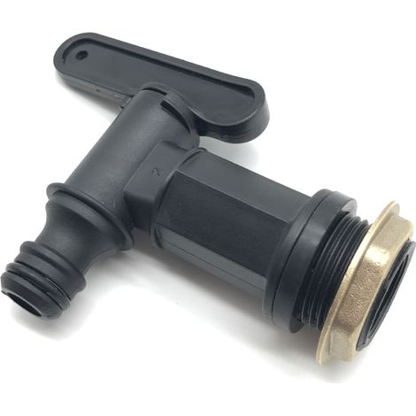 Robinet en plastique 1/2" avec petit bec verseur, accessoire de vanne pour réservoir IBC, raccord de tuyau d'arrosage pour l'irrigation de jardin (filetage en laiton) (1/2)