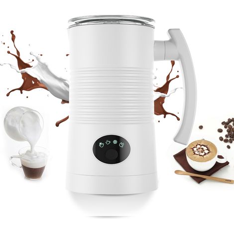 Mousseur à lait 4 en 1 machine à mousse chaude/froide 400 W intérieur antiadhésif en acier inoxydable 11,84 oz/350 ml électrique automatique et cuiseur vapeur pour café chaud (1/5)