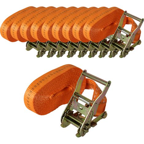 10x Profi Ratschen Spanngurt Spanngurte Zurrgurt 1-tlg 6m 2t 2to 2000kg TÜV/GS ORANGE (1/5)