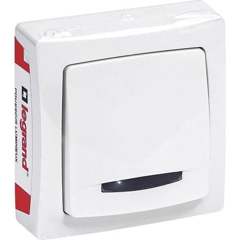 Asl Leuchtender weißer Wippschalter 6a - Legrand