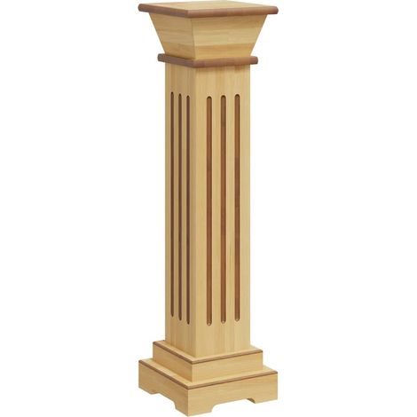 Étagère à plantes pilier carré Meuble Support Plante - Bois clair 17x17x66 cm MDF BV338895 - BonneVie (1/5)
