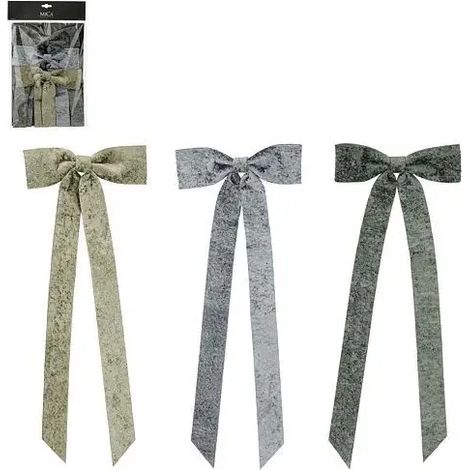 Set de 3 lazos navideños verde oscuro y azul 18.5 × H48 cm