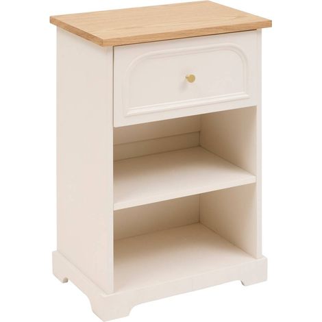 Comodino mohea avorio, 1 cassetto - Atmosphera créateur d'intérieur