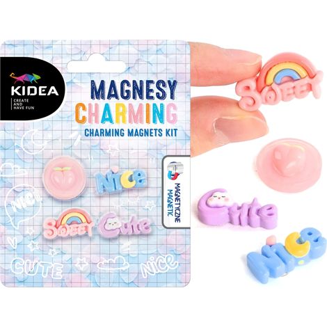 Imanes encantadores de Kidea para pizarra magnética de nevera, colores pastel, 4 unidades. (1/5)