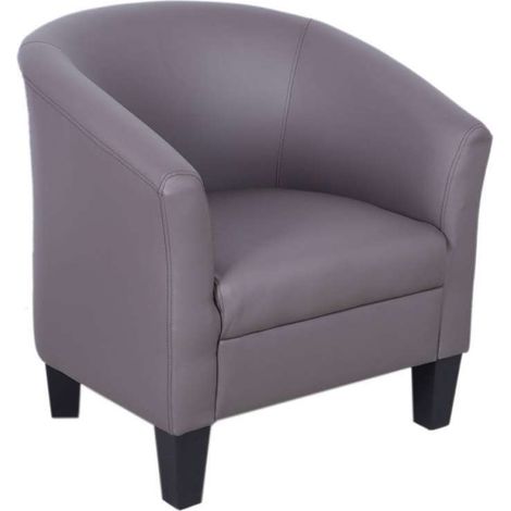 Poltroncina Ecopelle Fango a Pozzetto - 73,5x65,5x72,5 cm