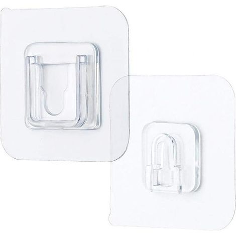 10 pares de ganchos adhesivos de doble cara para pared, ganchos colgantes transparentes con ventosa para almacenamiento en cocina y baño. (1/5)