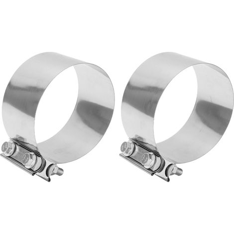 Lot de 2 colliers de serrage échappement acier inox 304 joint bout étanche sans fuite universel auto tuyau 12,7 cm (1/5)