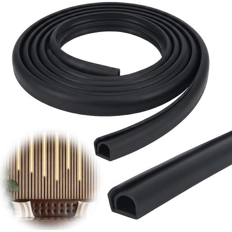 Goulotte de câble autocollante pour panneaux acoustiques, cache câble flexible, noir, 12 mm de large, semi-circulaire, accessoire pour maison, bureau, entrepôt, concert (3 m) (1/5)