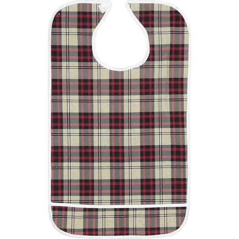 Bavoir imperméable pour adulte et senior, lavable avec poche, protection repas et vêtements (1/5)