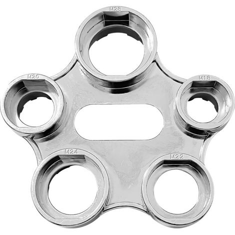Clé d'aérateur (argent), 6 tailles, alliage de zinc, clé de service universelle pour régulateur d'aérateur, remplacement de l'aérateur de robinet, filtre, clé d'aérateur (1/5)