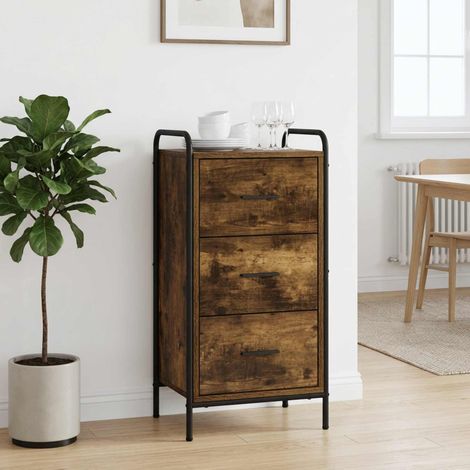 vidaXL Sideboard Smoked Oak 40 x 33 x 80.5 cm Engineered Wood (1/5)