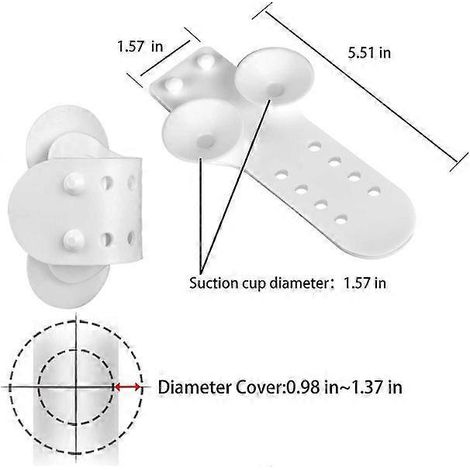 Support de pommeau de douche à ventouse en silicone réglable pour deux tasses (1/3)