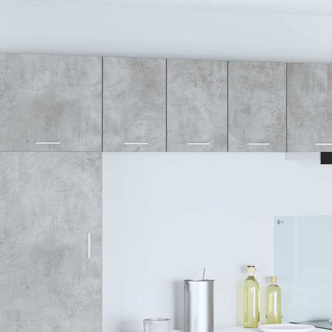 Hängeschrank mit Tür 2 pcs Betongrau und Weiß 30 x 31 x 40 cm
