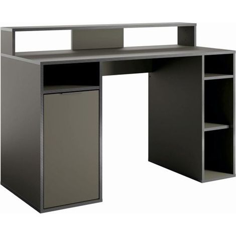 Schreibtisch 1 Tür GRAPHIX - 125 cm - Graphitgrau - Kollektion GRAPHIX