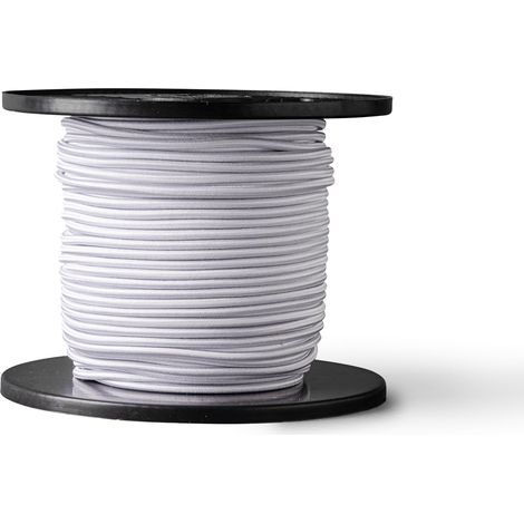 Corde Élastique ronde 4 mm, 100 m, charge de Rupture 80 kg, résistante aux Intempéries, réutilisable, blanc (1/5)