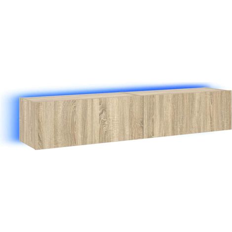Maison Exclusive - TV-Wandschränke mit LED-Leuchten 2 Stk. Sonoma (1/5)