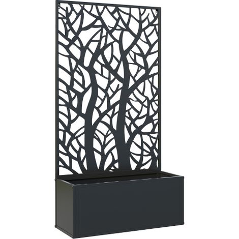 Raised Garden Bed with Privacy Screen, Versatile Wall-Mounted or Freestanding Planter for Climbing Plants and Vegetables