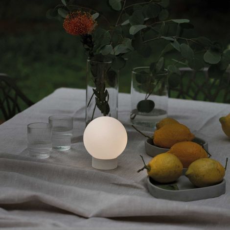 Lampe Luna D'extérieur Sans Fil En Verre Blanc (1/3)