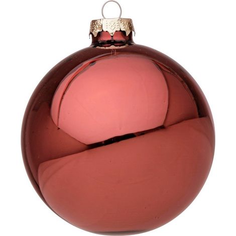 Palline in vetro "Bossa Nova Lucido" tinta unita per albero di Natale moderno -8 cm - 6 sfere (1/4)