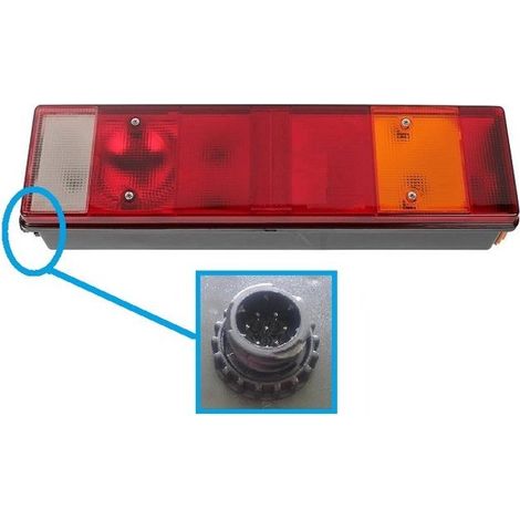 Feu stop arrière droit DAF XF CF, MAN TGA TGS Renault Midlum Premium Kerax Magnum, 5001847587 avec prise ronde AMP 1993-2005