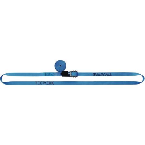 Sangle d'arrimage DIN EN 12195-2 L.5m l.50mm avec cliquet LC U 4000 daN TECWERK (1/2)