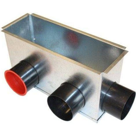 3-fach Luftanschlusskasten Zu- und Abluftgitter DN 75 mm 305 mm x 102 mm