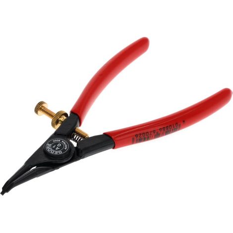 Pince de montage pour circlips extérieurs, Avec ressort d’ouverture/protection anti-pincement, coudée à 30°, Diamètre des pointes : 1,1 mm, 8000 A 1G (1/5)