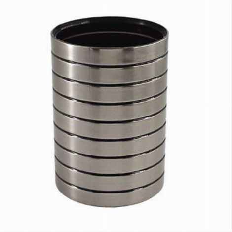 Cleafe - Bicchiere Porta Spazzolini Da Denti Argento A Righe Moderno Arredo Bagno 10390 - (1/3)
