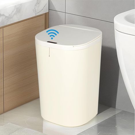 20L Poubelle Salle Bain, Poubelle de Salle de Bain avec Couvercle, Poubelle Automatique IPX5 Étanche pour Salle de Bain, Chambre, Cuisine, Bureau (1/5)