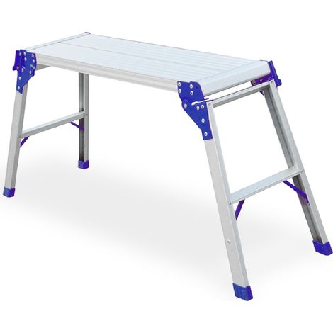 Escabeau mini plateforme en aluminium – Capacité 150 kg – Norme EN131 – Marche striée antidérapante – Pliable pour transport facile – Keli (1/3)