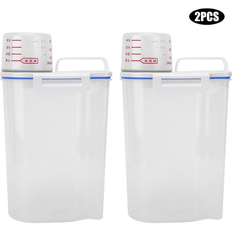 Lot de 2 boîtes hermétiques en plastique épais pour riz, anti-insectes et anti-humidité, récipient de conservation pour farine et aliments