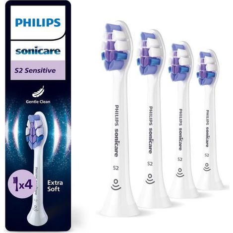 Cabezal Philips Sensitive HX6054/87 Blanco Pack 4 Extra Suave Compatible Sonicare