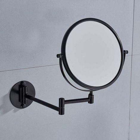 Miroir Maquillage Mural x3 Noir Pivotant et Extensible 360 (1/4)