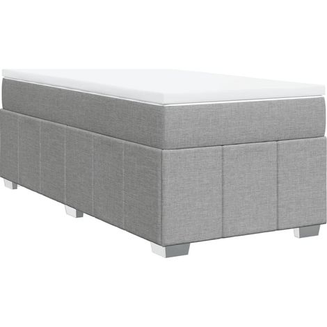 Maison Exclusive - Cama box spring con colchón tela gris claro 80 (1/5)