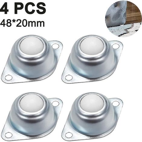 Roulettes à billes compactes pour convoyeur robuste (lot de 4) en nylon, pour le transfert de meubles, machines et bagages par glissement. (1/5)