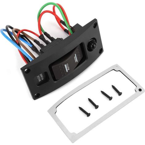 Curved plastic switch panel, luxury LED ON-OFF-ON rocker bilge pump switch and circuit breaker (1/5)