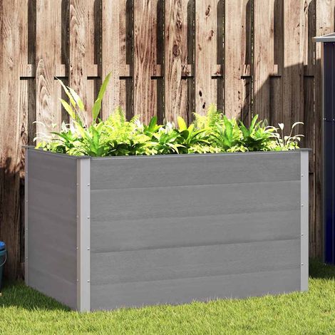 43610 vidaXL Garden Raised Bed WPC 150x100x91 cm Grey (1/5)