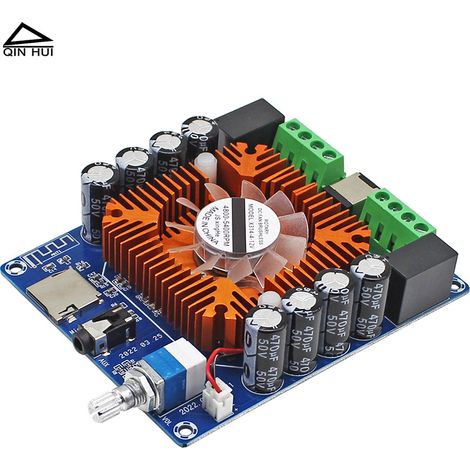 Hochleistungsfähige Vierkanal-Bluetooth-5.0-Digitalverstärkerplatine (50 W x 4) zur Aufrüstung von DIY-Auto-Audiosystemen (12 V DC-Stromversorgung). (1/4)