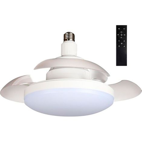 Ventilador de techo led aspas retráctiles, e27, 18w 1900 lm, ø40 cm, blanco
