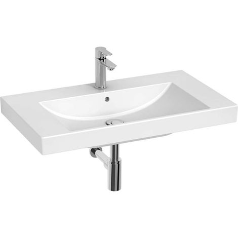 Jika Cubito Style - Waschbecken 82 x 47 cm, mit Überlauf, Hahnloch, weiß H8104460001041 (1/2)