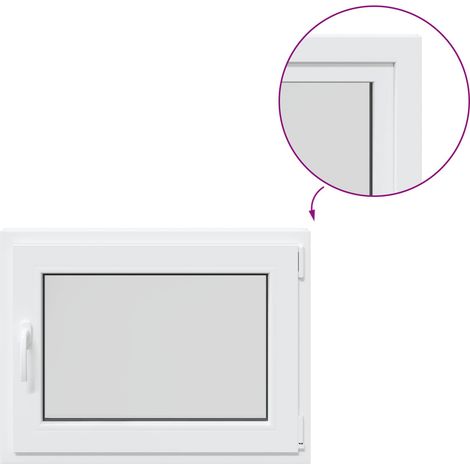 Ventana de sótano RISOR 80 x 55 cm PVC y vidrio vidaXL (1/5)