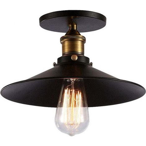 Industrielle Deckenleuchte Retro Vintage Kronleuchter Metall Lampenschirm E27, Moderne Loft Stil Eisen Pendelleuchte Deckenlampe für Schlafzimmer Wohnzimmer Flur Bar Zuhause Restaurant Café, Schwarz,