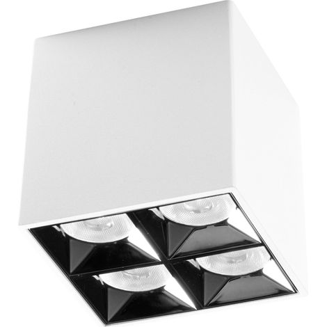 Plafonnier/Applique Gfa 4 Points Lumineux 15W 1200Lm 3000K Blanc Satiné Avec Optique Anti-Éblouissante - Gealuce (1/3)