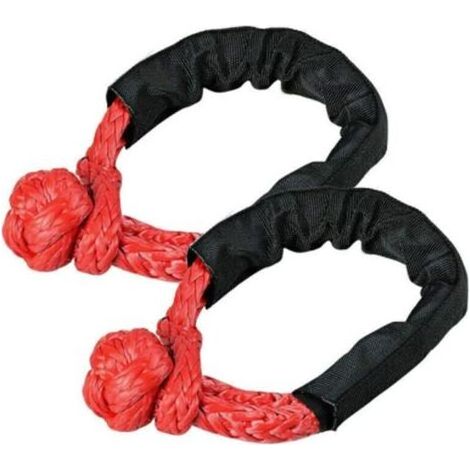 2 pièces cordes de remorquage à manille souple pour camion ATV Marine, sangles de récupération extérieures monobloc, rouge (1/5)