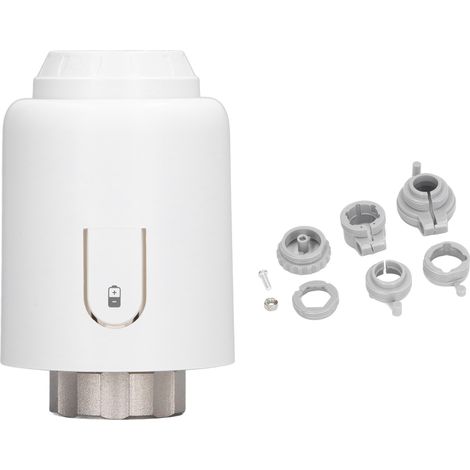 Vanne thermostatique intelligente TVR603, thermostat de radiateur WiFi programmable, modes auto et manuel, contrôle à distance. (1/5)