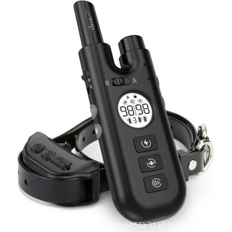 Collier de dressage pour chien - Dressage - Extérieur/intérieur - Noir, électrique étanche, écran LCD, télécommande, vibration - Propriétaires de chiens