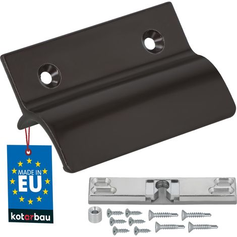 KOTARBAU® Poignée Porte Fenetre avec Loqueteau - Aluminium - Marron - Poignee de Baie Vitree Coulissante - Poignée de Porte de Terrasse avec Entretoise et Loqueteau (1/4)