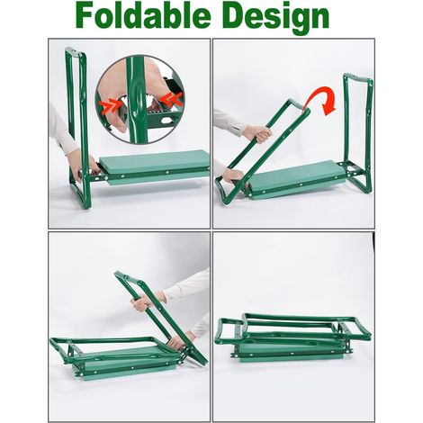 Coussin et siège de jardin à genoux, tabouret de jardin, banc de jardinage avec sac à outils, coussin en mousse EVA pour s'agenouiller et s'asseoir, prévenir les douleurs aux genoux et au dos, cadeau (1/4)