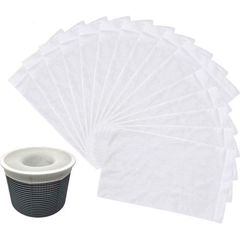 Chaussettes filtrantes pour skimmer de piscine, lot de 30, préfiltre élastique en nylon, réutilisables, protègent votre piscine des feuilles et des impuretés. (1/5)